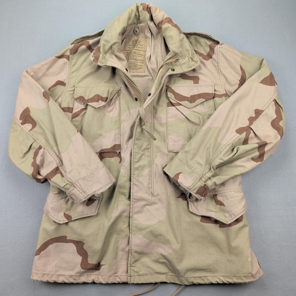 Vintage USGI Coat Mens Medium Regular Desert Camo Cold‎ Weather Field Army 80s